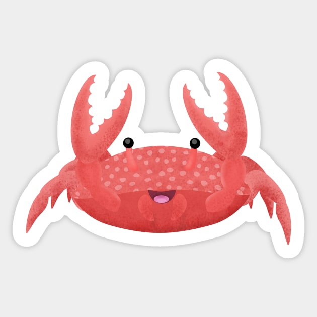 Cute red spotty crab cartoon illustration Sticker by FrogFactory